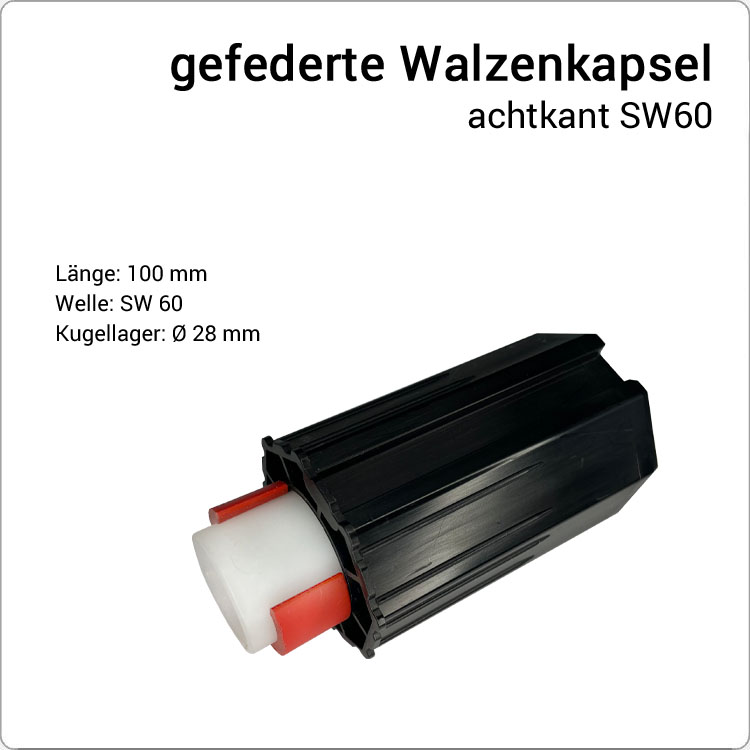 Mini-Feder-Kapsel für 8-kant 60 mm, 100 mm lang 
