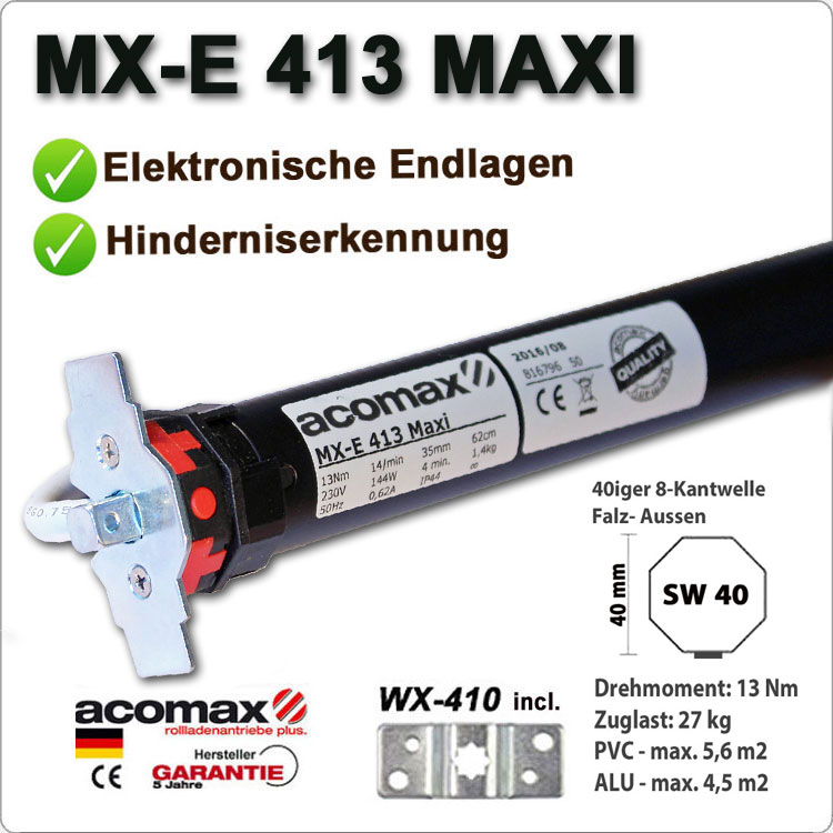 ACOMAX Rohrmotor MX-E-413 Maxi 13Nm - 230V / 50HZ