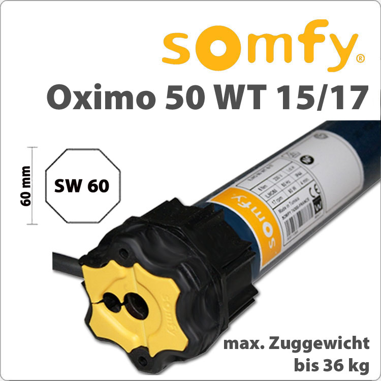 Somfy Oximo 50 WT 15/17 Rollladenmotor SW60