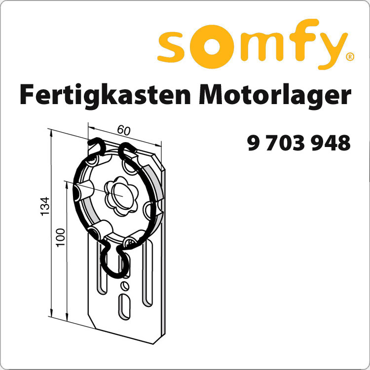 Somfy Flansch Antriebslager für Fertigkasten (9703948)